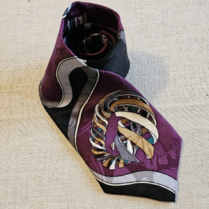 Pierre Cardin Vintage Paris Silk Abstract Mens Tie